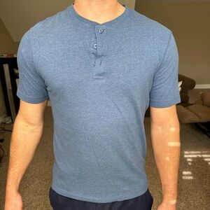 Weatherproof Vintage 1948 Medium The Vintage Henley Men's Blue Tee